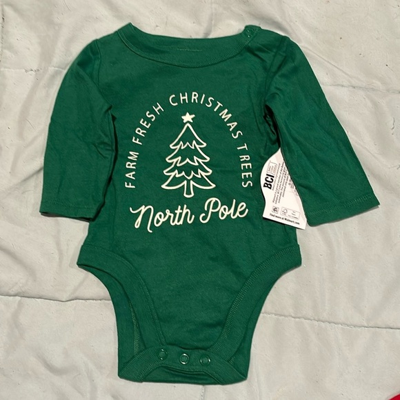 Holiday Time Baby and Toddler Long Sleeve Raglan Christmas Bodysuit - Picture 1 of 1